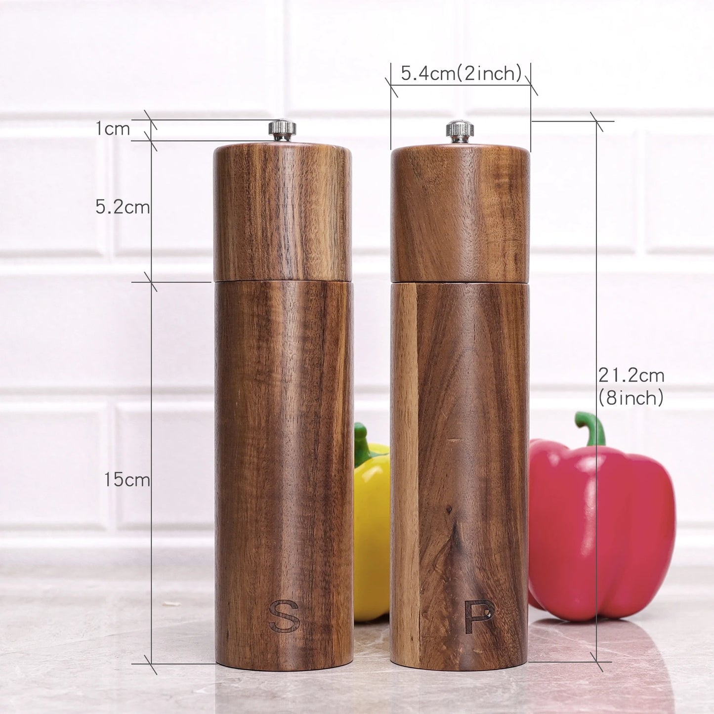 Leeseph Salz- & Pfeffermühle aus Holz – Frische Gewürze für Ihre Küche