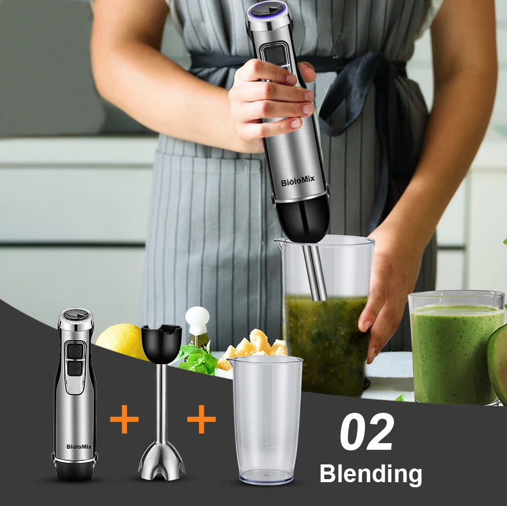 Biolomix Stabmixer HB1200 – Der leistungsstarke 4-in-1 Handmixer für Ihre Küche