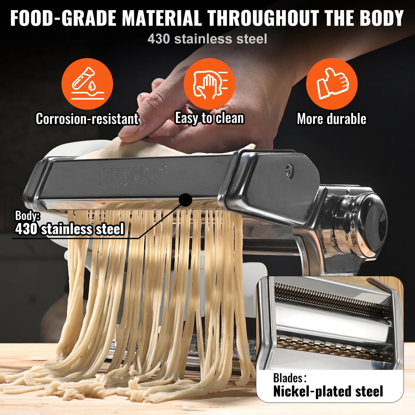 VEVOR Elektrische Nudelmaschine – Frische Pasta Zuhause Zubereiten