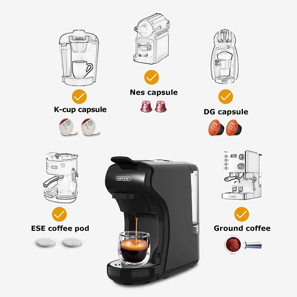 HiBREW H1: Espressomaschine für den perfekten Kaffeegenuss – 5-10 Tassen 19 Bar