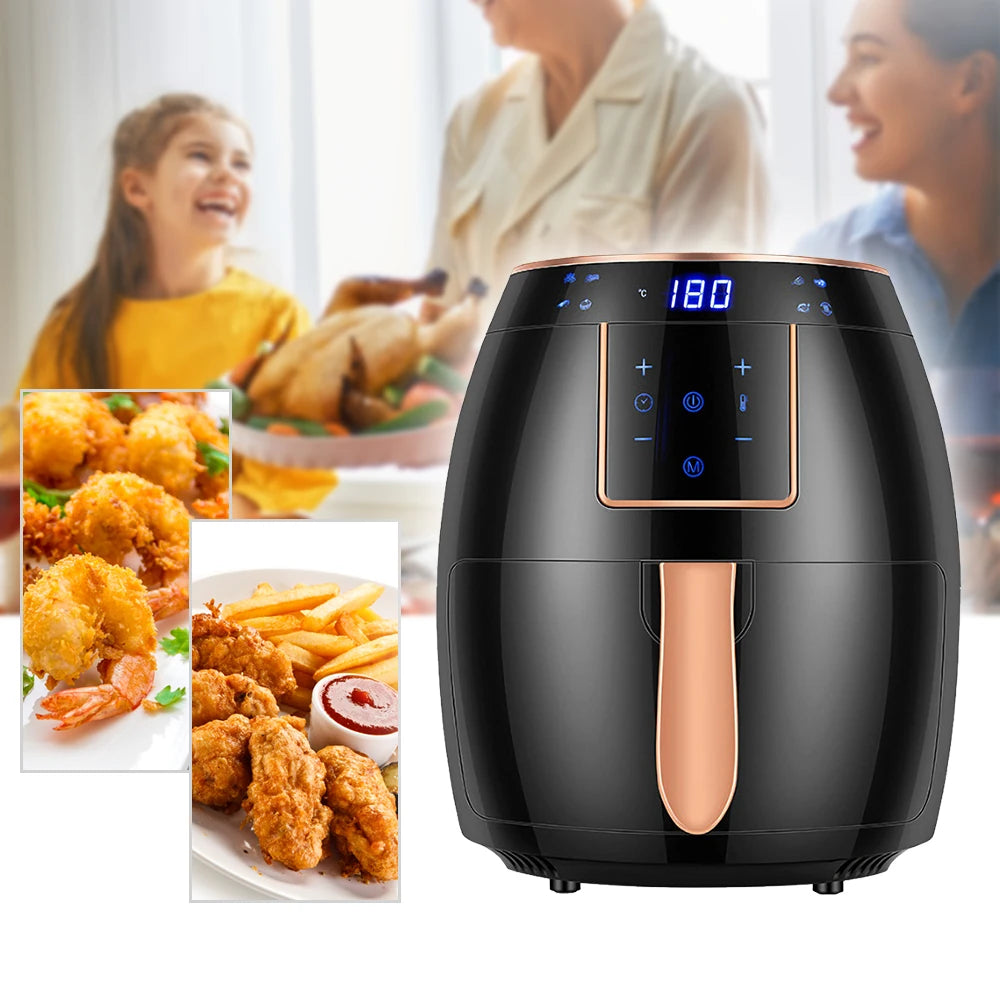 Heißluftfritteuse von Romellar – Gesund frittieren ohne Öl! 5,5L