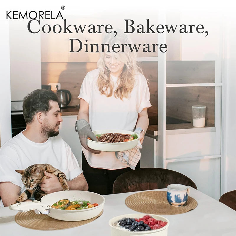 KEMORELA 11-teiliges Antihaft-Kochgeschirr-Set | Sicher & Induktionsgeeignet | Umweltfreundlich
