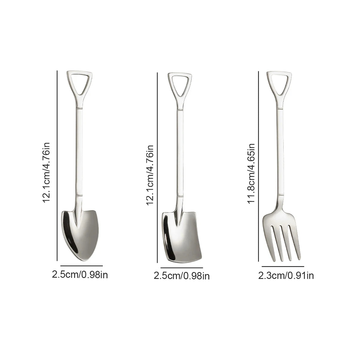 Edelstahl Schaufel-Löffel Set – Praktisches Design für Eis, Dessert & Kaffee (4er Set)