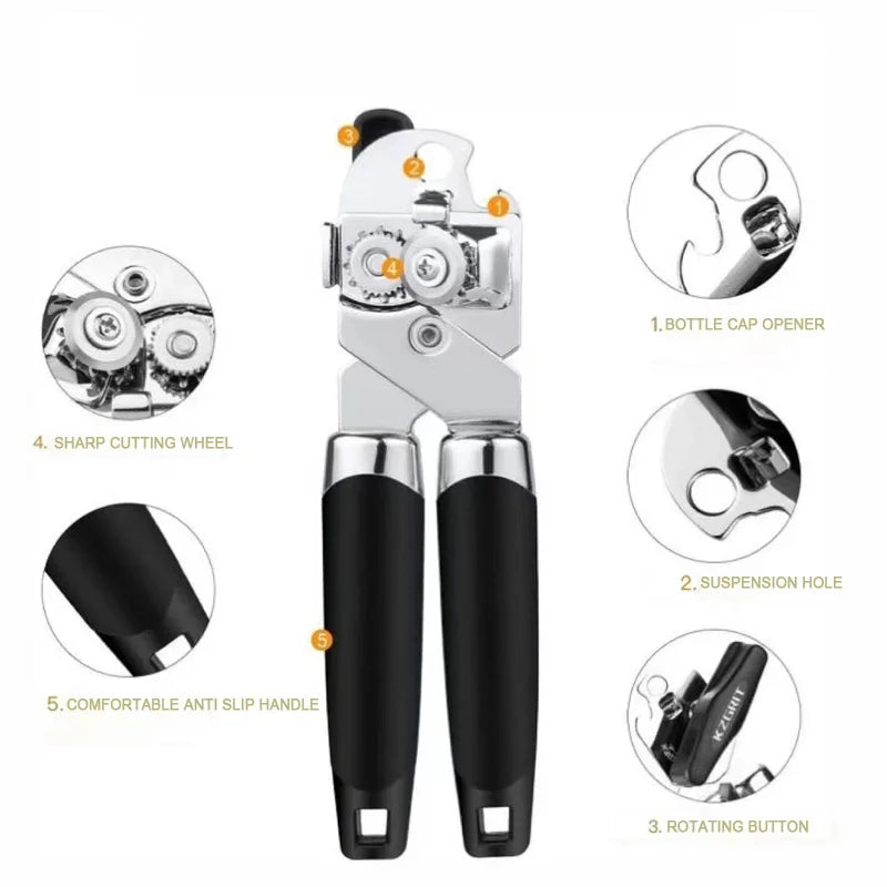 Multifunktionaler Edelstahl-Dosenöffner – Ergonomisch, langlebig & umweltfreundlich