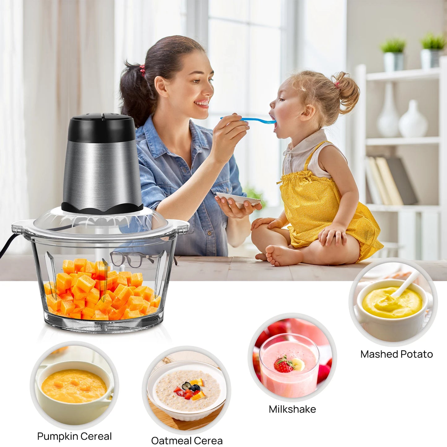 DayPlus Multifunktions 2L Fleischwolf 300W – Vielseitig, Effizient & Einfach zu Reinigen