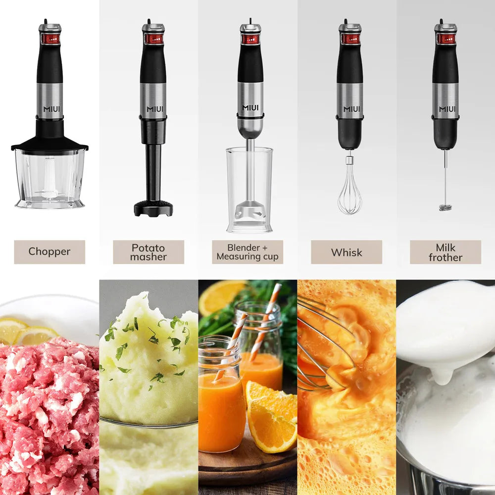 Miui elektrischer hand gehaltener Stab mixer 6-in-1-Mehrzweck-Stab mixer, Edelstahl klingen, Haus & Küche, 1200w