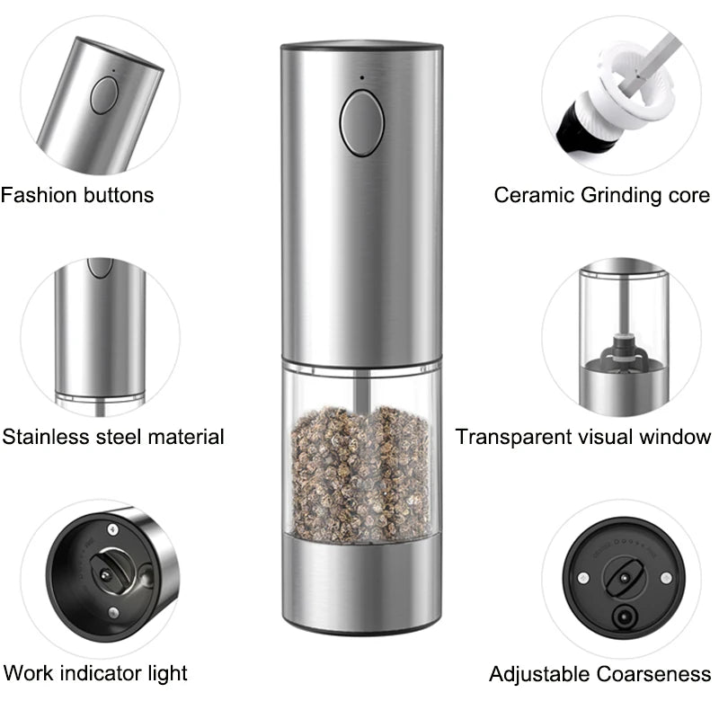 Automatische Salz- und Pfeffermühle FLYMUYU – Elegantes Design & Einfache Handhabung