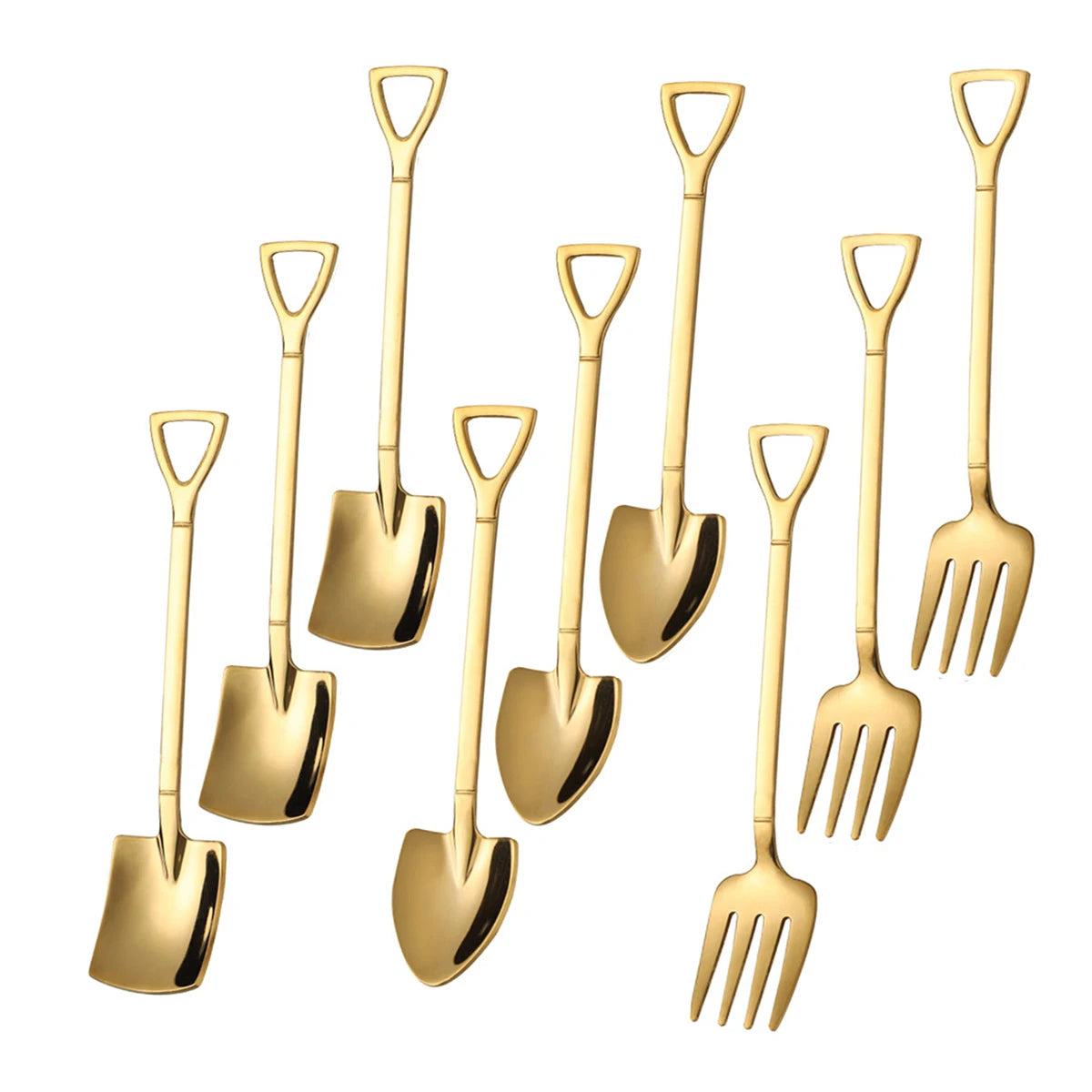 Edelstahl Schaufel-Löffel Set – Praktisches Design für Eis, Dessert & Kaffee (4er Set)