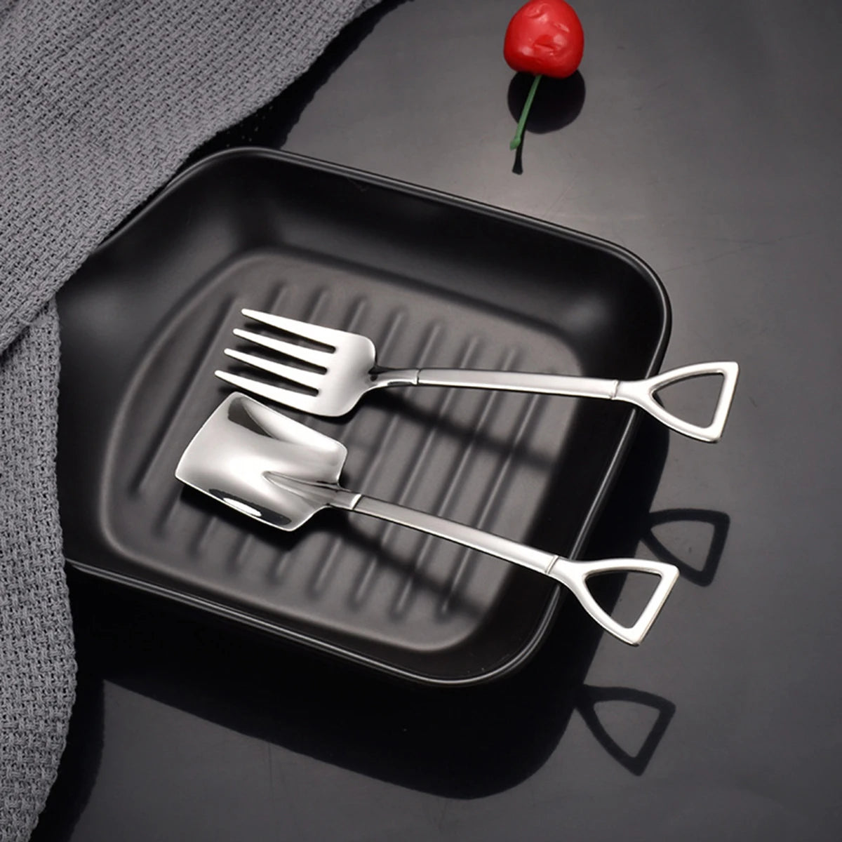Edelstahl Schaufel-Löffel Set – Praktisches Design für Eis, Dessert & Kaffee (4er Set)