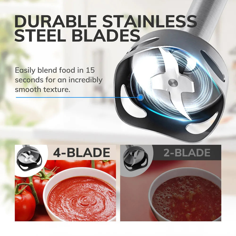 Miui elektrischer hand gehaltener Stab mixer 6-in-1-Mehrzweck-Stab mixer, Edelstahl klingen, Haus & Küche, 1200w