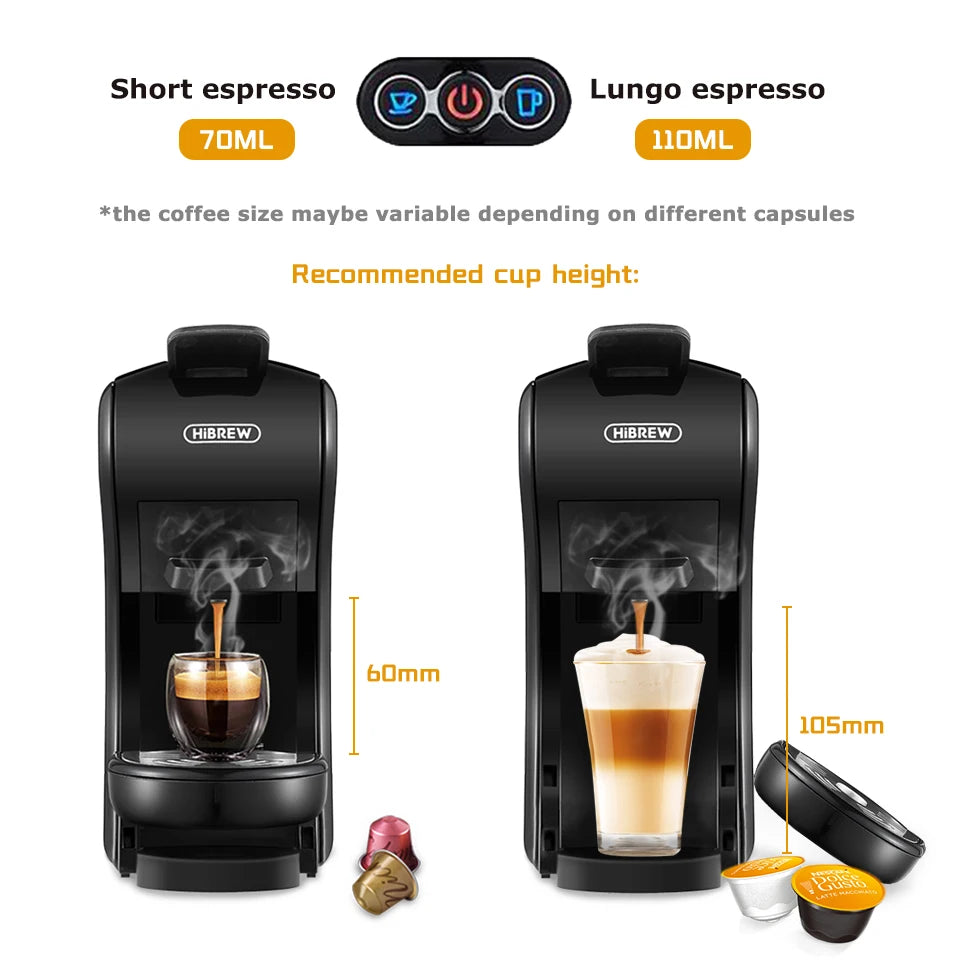 HiBREW H1: Espressomaschine für den perfekten Kaffeegenuss – 5-10 Tassen 19 Bar