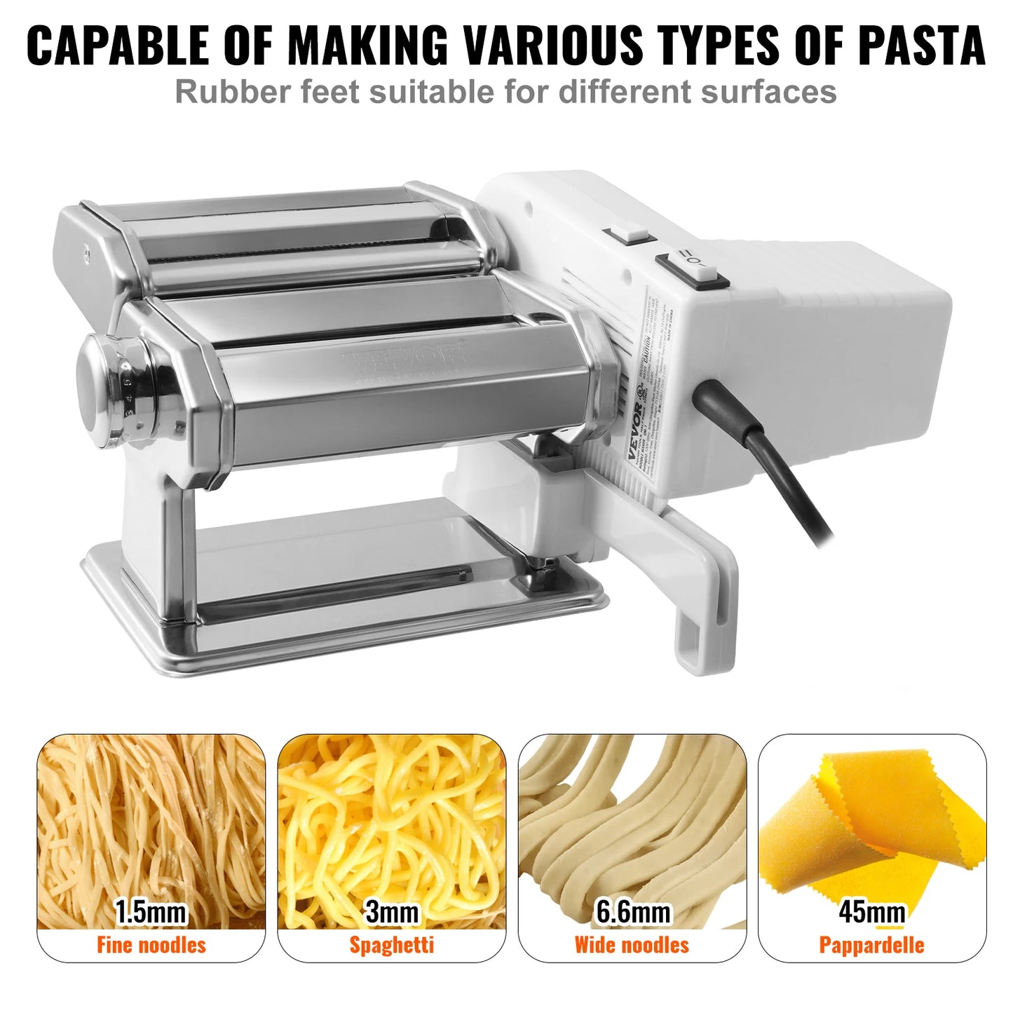 VEVOR Elektrische Nudelmaschine – Frische Pasta Zuhause Zubereiten