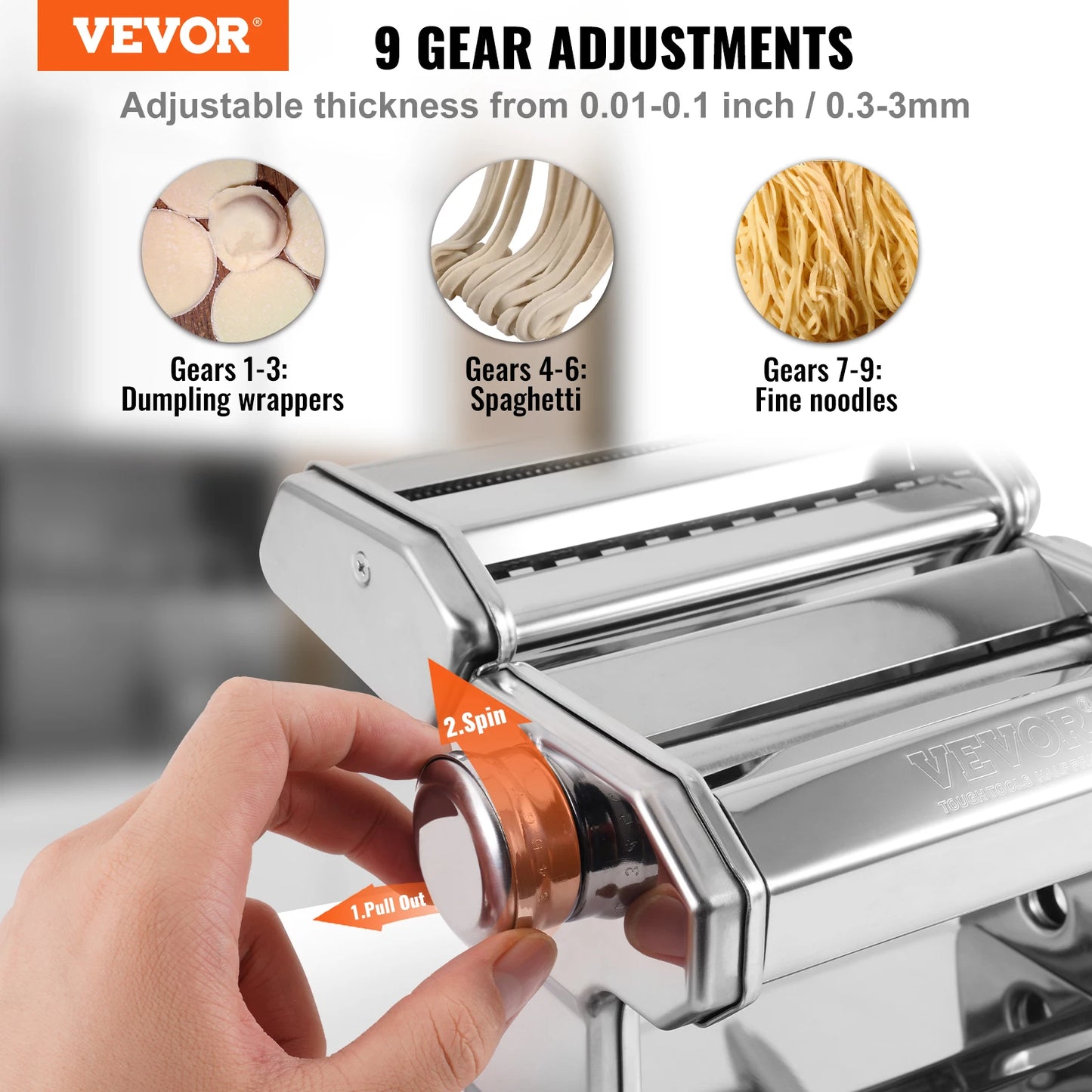 VEVOR Elektrische Nudelmaschine – Frische Pasta Zuhause Zubereiten