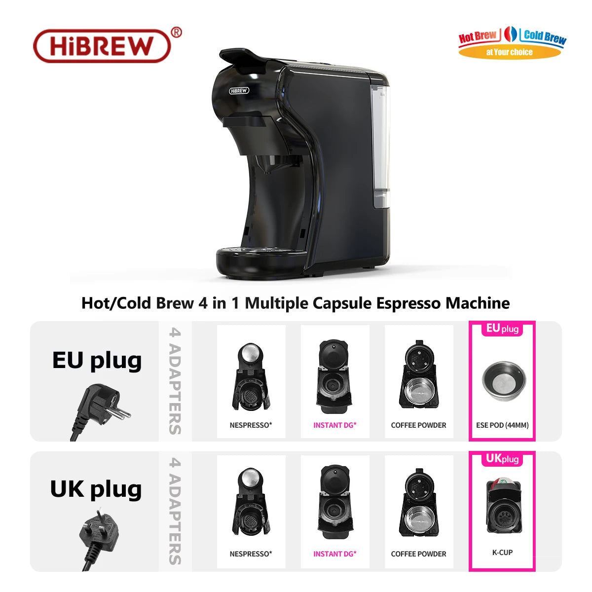 HiBREW H1: Espressomaschine für den perfekten Kaffeegenuss – 5-10 Tassen 19 Bar