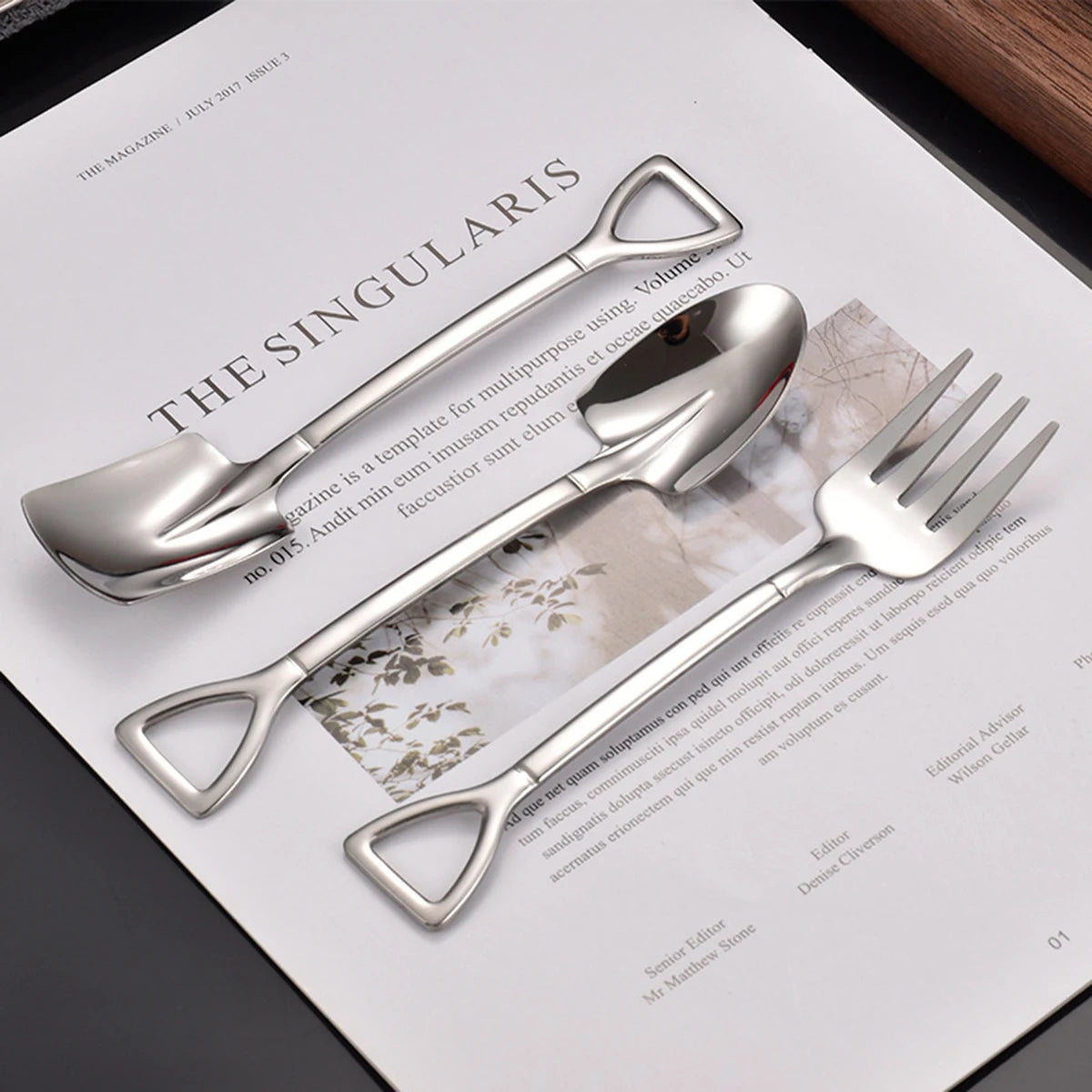 Edelstahl Schaufel-Löffel Set – Praktisches Design für Eis, Dessert & Kaffee (4er Set)