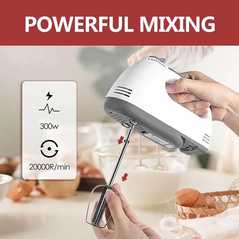Andralyn Handmixer – Edelstahl, 5 Geschwindigkeiten & Turbo-Funktion für perfekte Ergebnisse