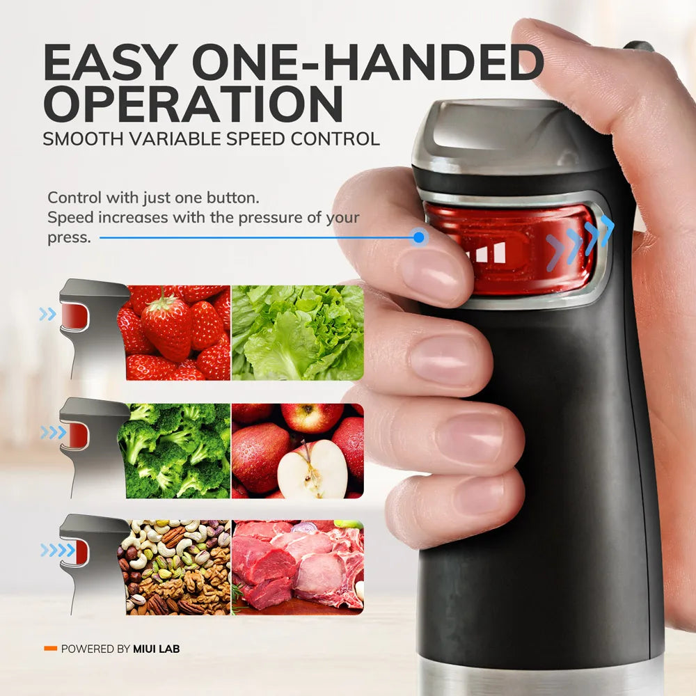 Miui elektrischer hand gehaltener Stab mixer 6-in-1-Mehrzweck-Stab mixer, Edelstahl klingen, Haus & Küche, 1200w