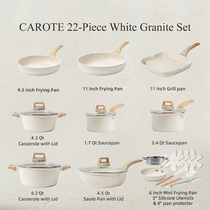 Carote Kochgeschirr Set 22 Teile – Ideal für Induktion & alle Kochfelder