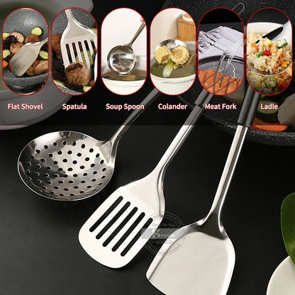 Hochwertiges Konco Küchenutensilien-Set | 7-teilig Edelstahl Set für Ihre Küche