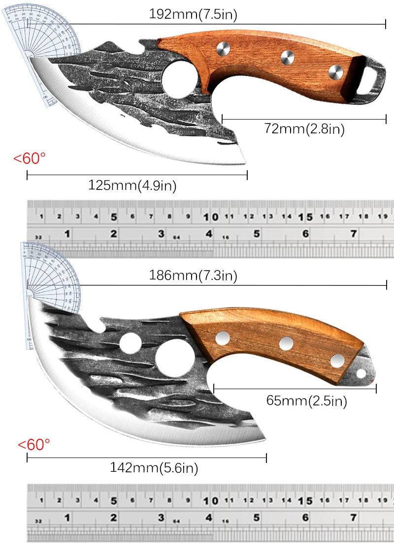 Handgeschmiedetes Küchenmesser – Edelstahl Klinge mit Holzgriff für Präzision | Top Qualität