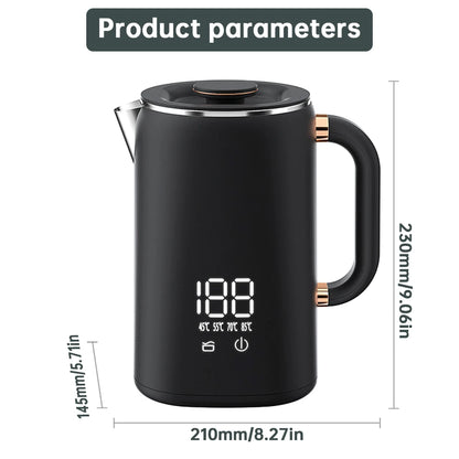 Edelstahl Wasserkocher mit Temperatursteuerung | 1,7L für Tee, Kaffee & mehr