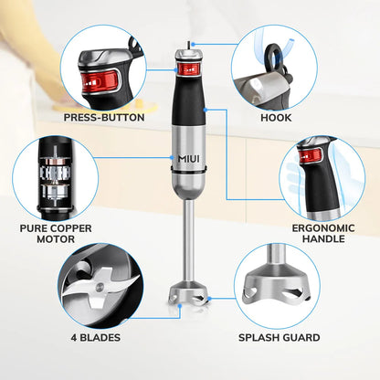 Miui elektrischer hand gehaltener Stab mixer 6-in-1-Mehrzweck-Stab mixer, Edelstahl klingen, Haus & Küche, 1200w