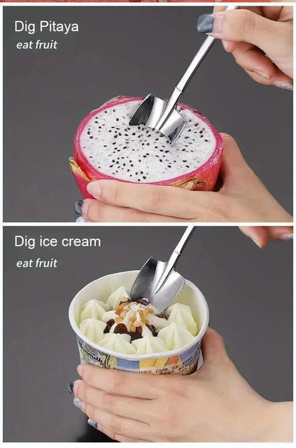 Kreative Schaufellöffel aus Edelstahl - Set 4 Stück für Desserts und Eis