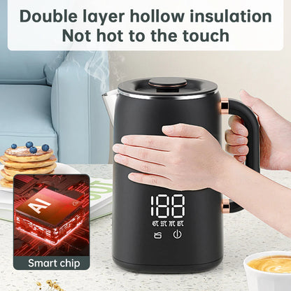 Edelstahl Wasserkocher mit Temperatursteuerung | 1,7L für Tee, Kaffee & mehr