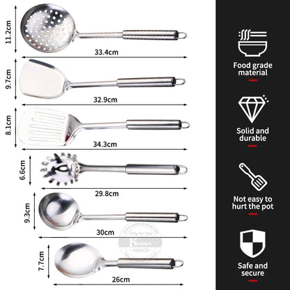 Hochwertiges Konco Küchenutensilien-Set | 7-teilig Edelstahl Set für Ihre Küche